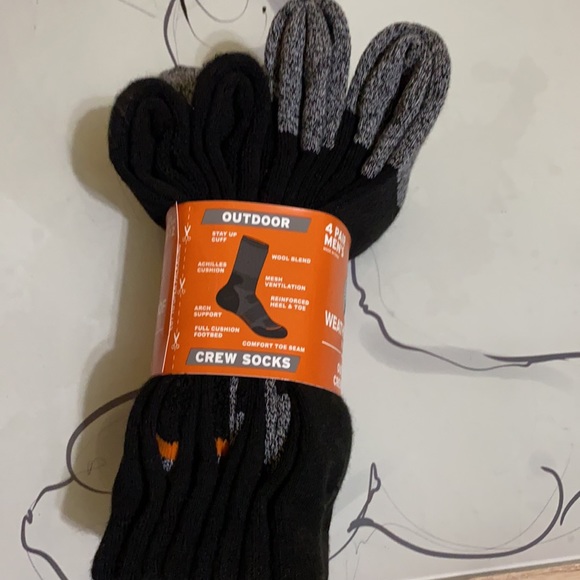 Men’s Weatherproof Vintage Outdoor Crew Socks in Black - 4 packs - Picture 2 of 10